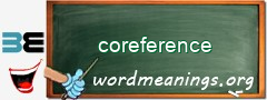 WordMeaning blackboard for coreference